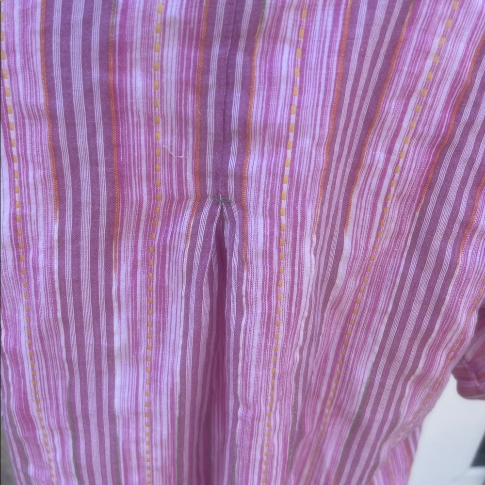 Sundance Women's Pink Striped Crop Button up Shirt Size M - Picture 6 of 9
